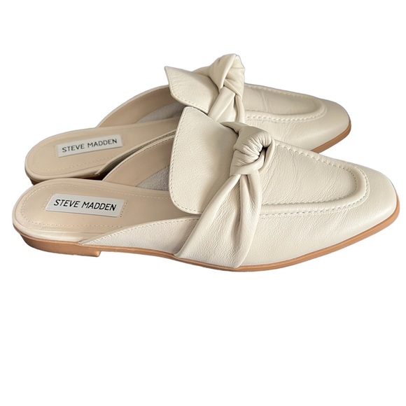 Steve Madden Chart Leather Knot Detail Flat Mules Mules NIB - Picture 5 of 16